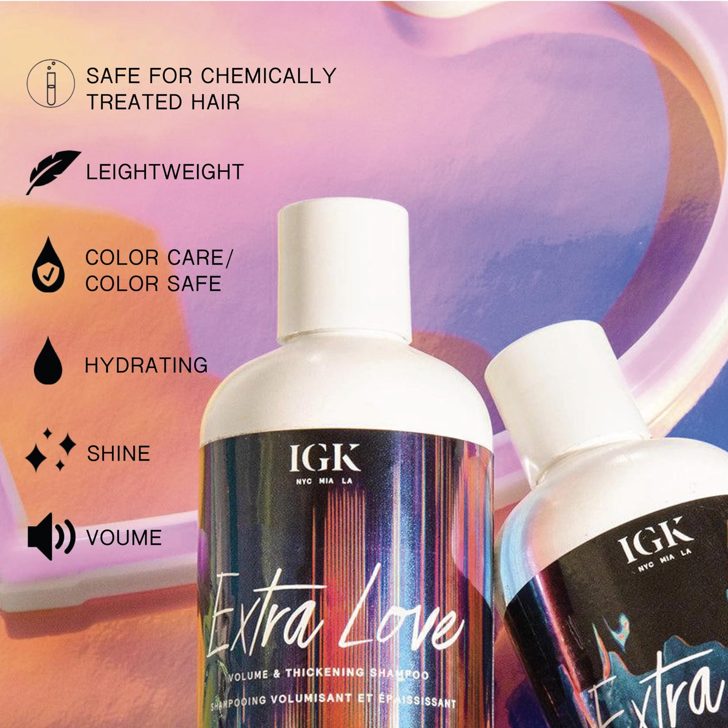 IGK EXTRA LOVE Volume & Thickening Shampoo & Conditioner Set | Volume + Scalp Balance + Oil Balance | Vegan + Cruelty-Free | 8 oz (Pack of 2) Beauty & Personal Care IGK