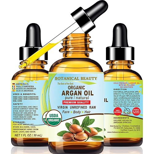 Botanical Beauty Organic ARGAN OIL 100% Pure Natural VIRGIN UNREFINED Cold-Pressed Carrier Oil for Face, Skin, Body, Hair, Lip, Nails. Rich in Vitamin Beauty & Personal Care Botanical Beauty