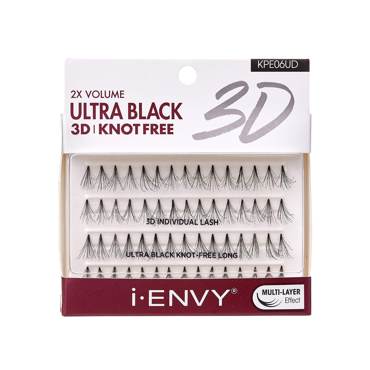 i-ENVY 2X Volume 3D Ultra Black Individual Lashes (3 PACK, Knot Free - Long) Beauty & Personal Care i•ENVY