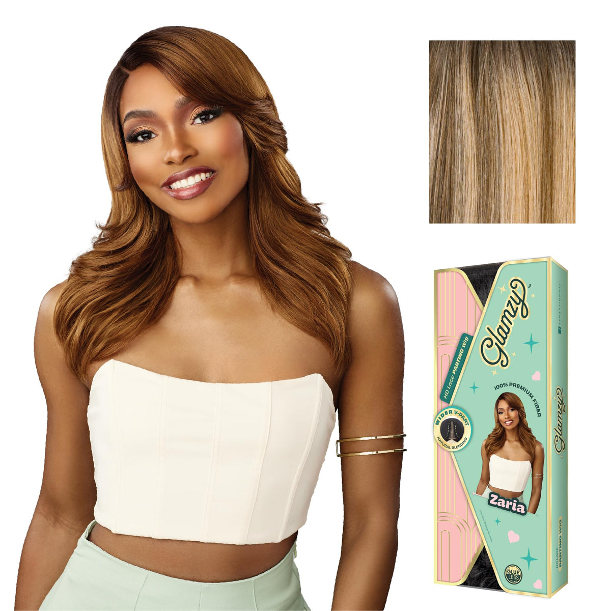 Sensationnel Glamzy Lace Part Wig-Zaria, BALAYAGEBUTTERYBLONDE