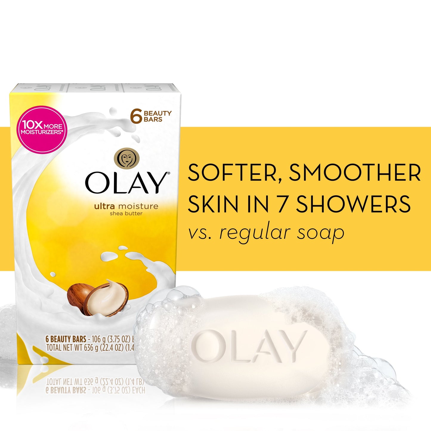 Olay Outlast Ultra Moisture Beauty Bar with Shea Butter, 6 Count (Packaging May Vary) Beauty & Personal Care Olay