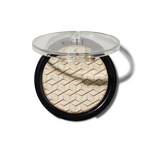 e.l.f. Metallic Flare Highlighter Versatile Jelly-like Formula, Multi-Dimensional, Buttery Soft, Creates a High-Luster, High Shimmer Glow, White Gold Beauty & Personal Care e.l.f.