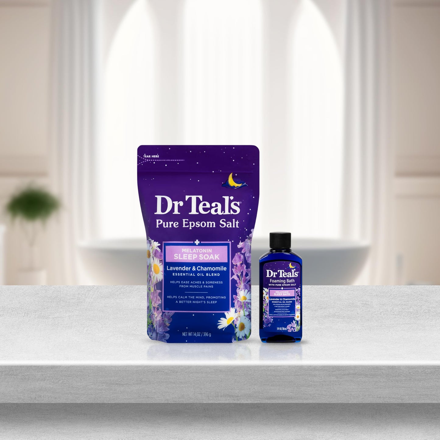 Dr Teal's Melatonin & Essential Oil Blend Epsom Salt and Foaming Bath Sampler Set, 2 Piece Beauty and Personal Care Lysol