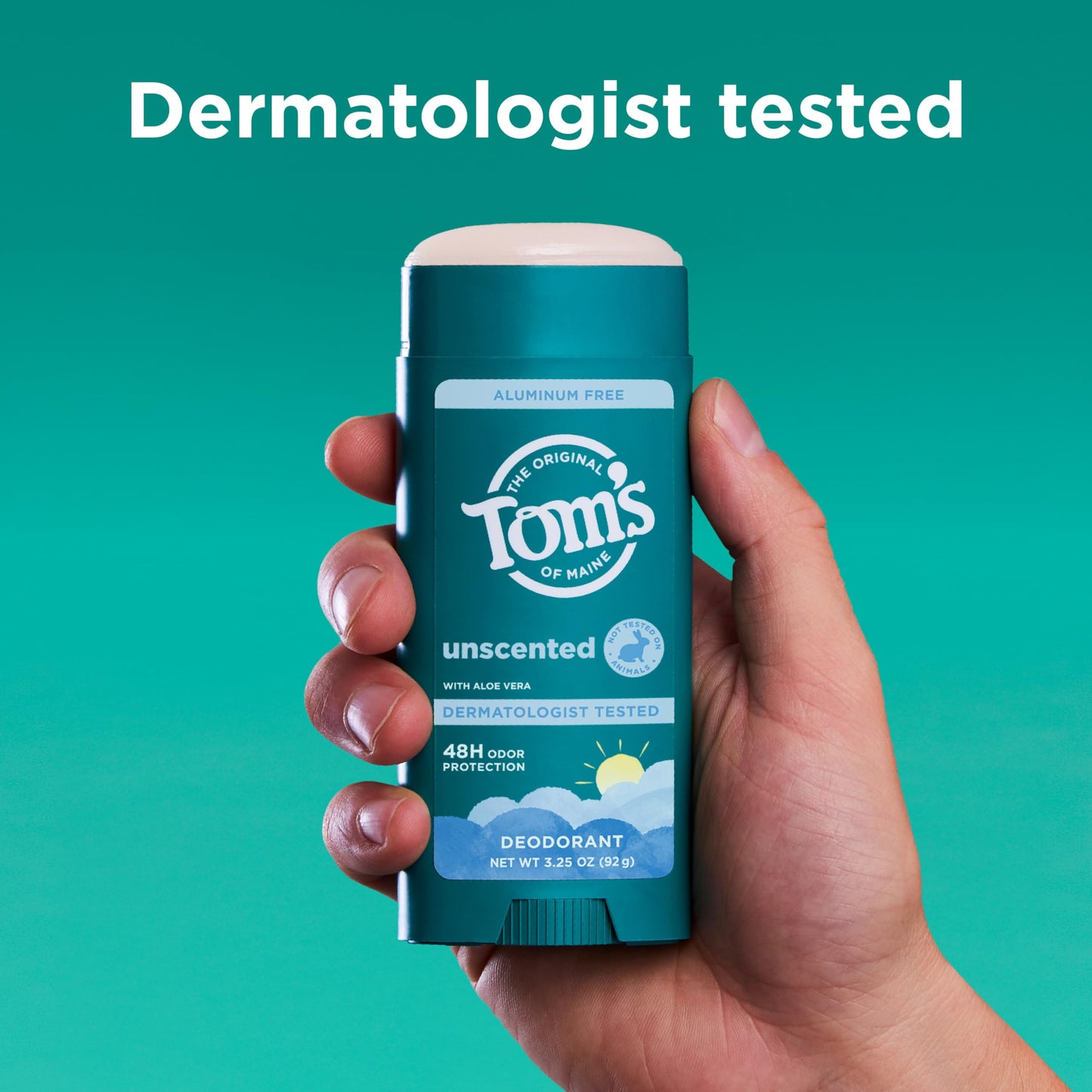 Tom’s of Maine Unscented Natural Deodorant for Men and Women, Aluminum Free, No Artificial Fragrances, Dyes, or Preservatives, Baking Soda Free, 48 Beauty and Personal Care Tom's of Maine