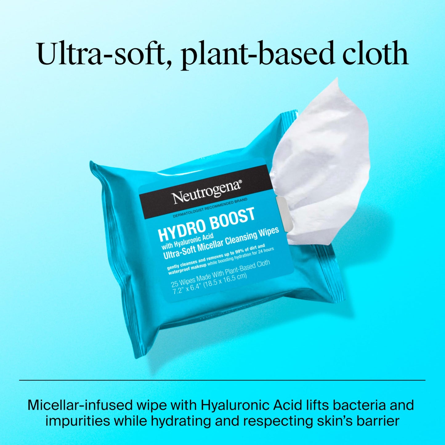 Neutrogena Hydro Boost Ultra-Soft Micellar Cleansing Wipes with Hyaluronic Acid, Hydrating Makeup Remover Wipes Remove Dirt & Waterproof Makeup Beauty & Personal Care Neutrogena