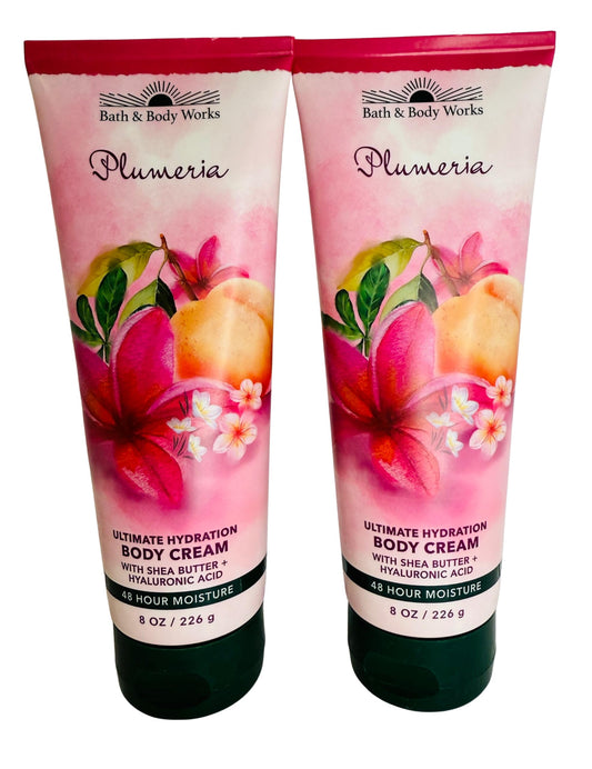 Bath & Body Works Womens Plumeria Ultimate Hydration Body Cream 8 Ounces Pack of 2 Beauty & Personal Care Bath & Body Works