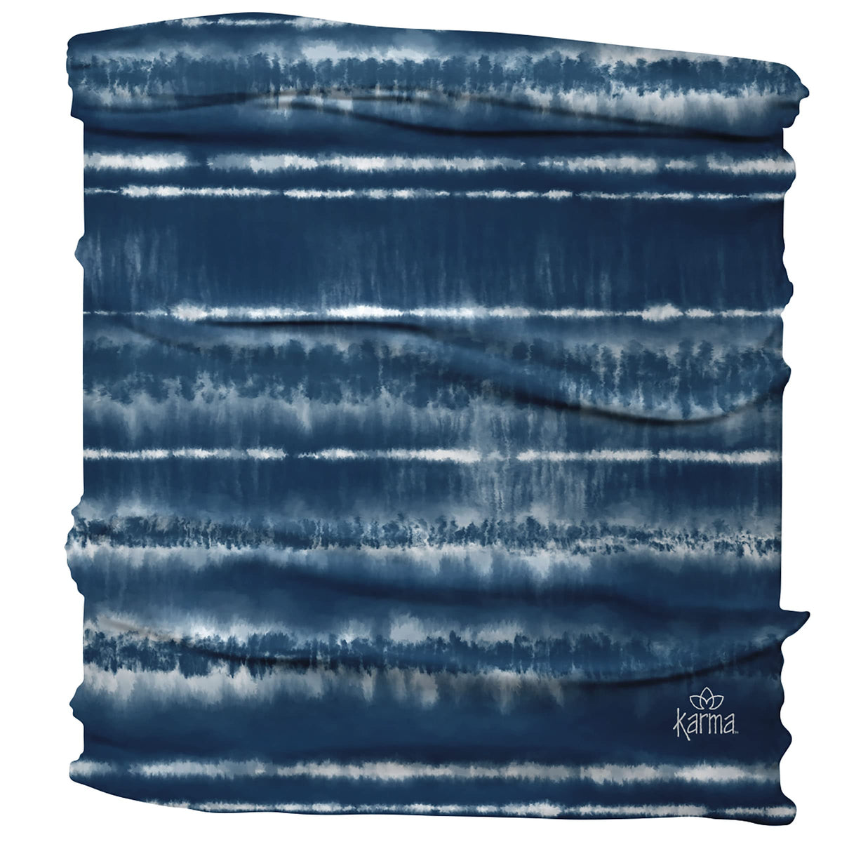 Karma Blue Shibori Headband for Women - Medium - Fabric Headband and Stretchy Hair Scarf - Blue