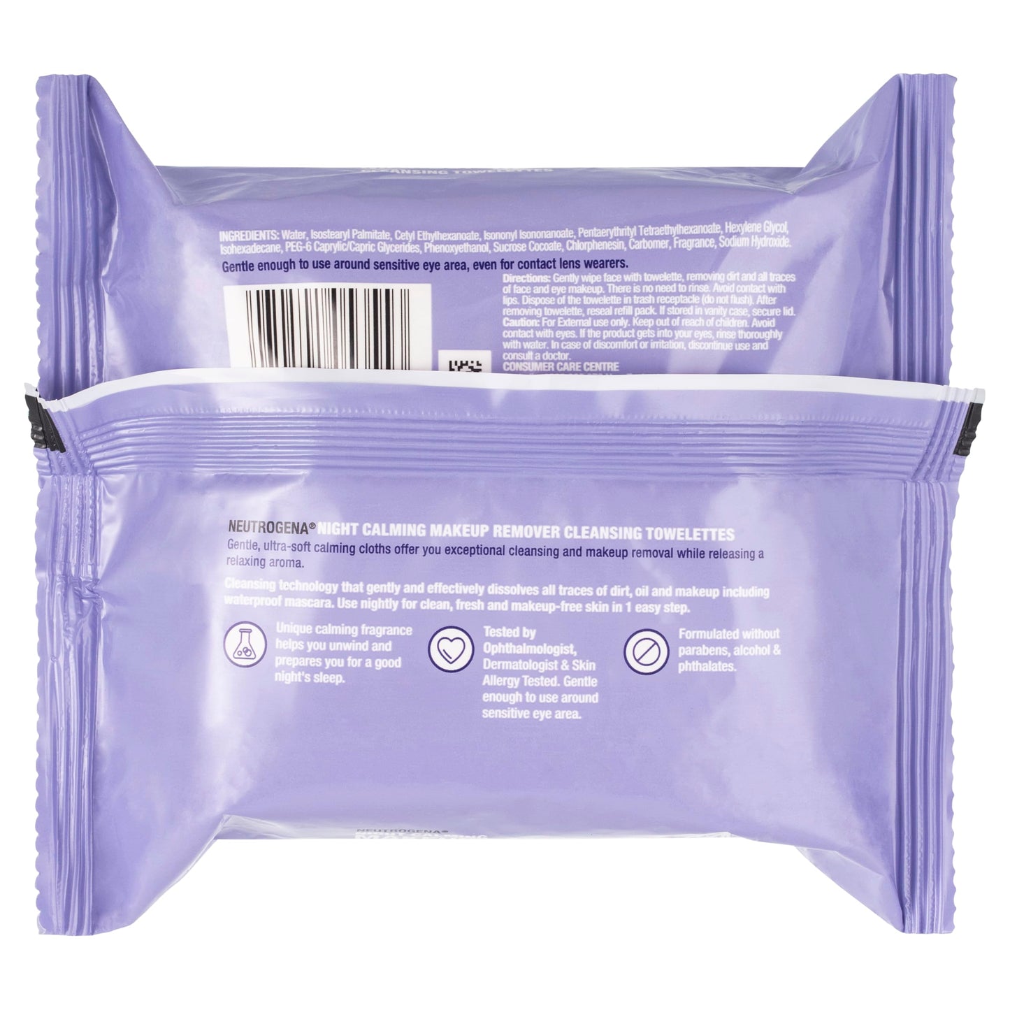Neutrogena Night Calming Cleansing Makeup Remover Face Wipes, Disposable Nighttime Facial Towelettes to Remove Dirt, Oil, Makeup & Waterproof Mascara Beauty & Personal Care Neutrogena