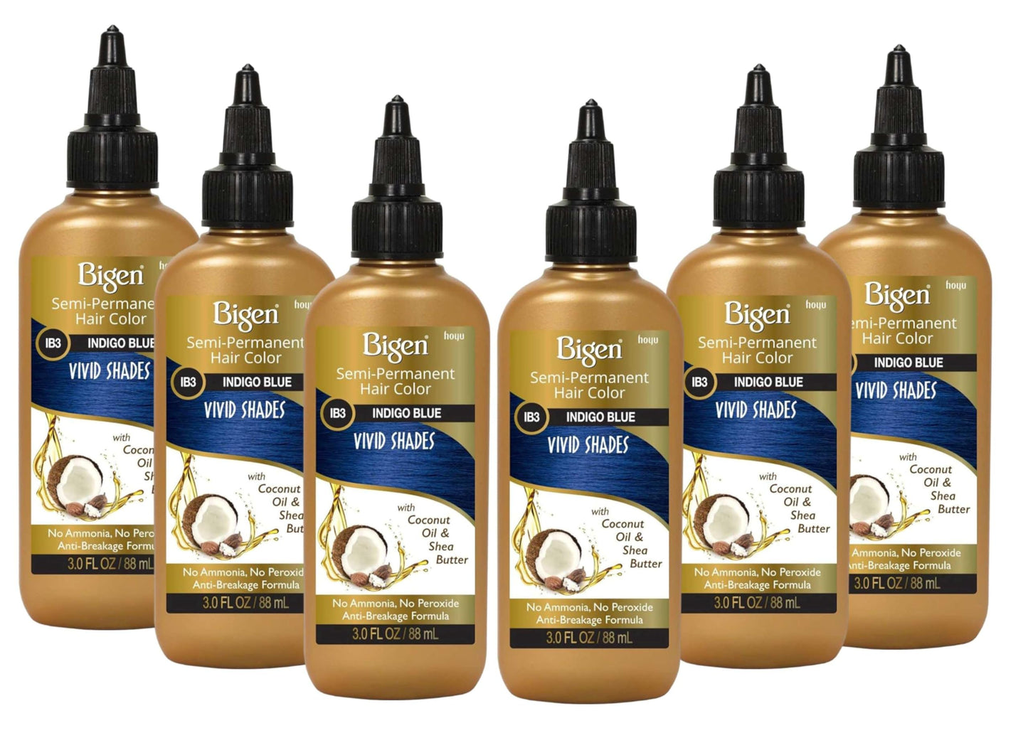 Bigen Semi-Permanent Haircolor #Ib3 Indigo Blue 3 Ounce (88ml) (6 Pack) Beauty & Personal Care Bigen