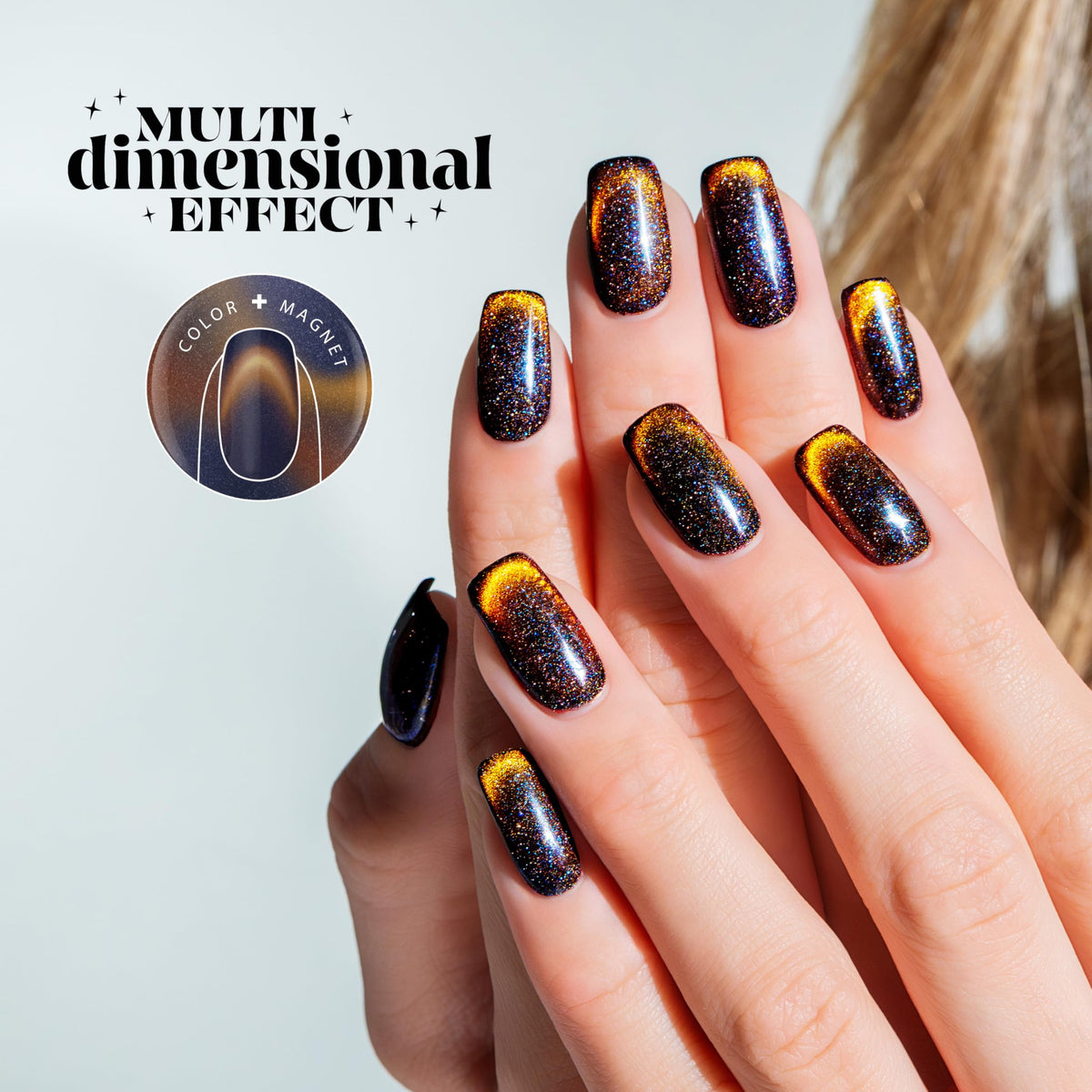 Gelish Reflective Aurora Cat Eye Reflective Magnet Gel Polish - Space Dust, 15mL