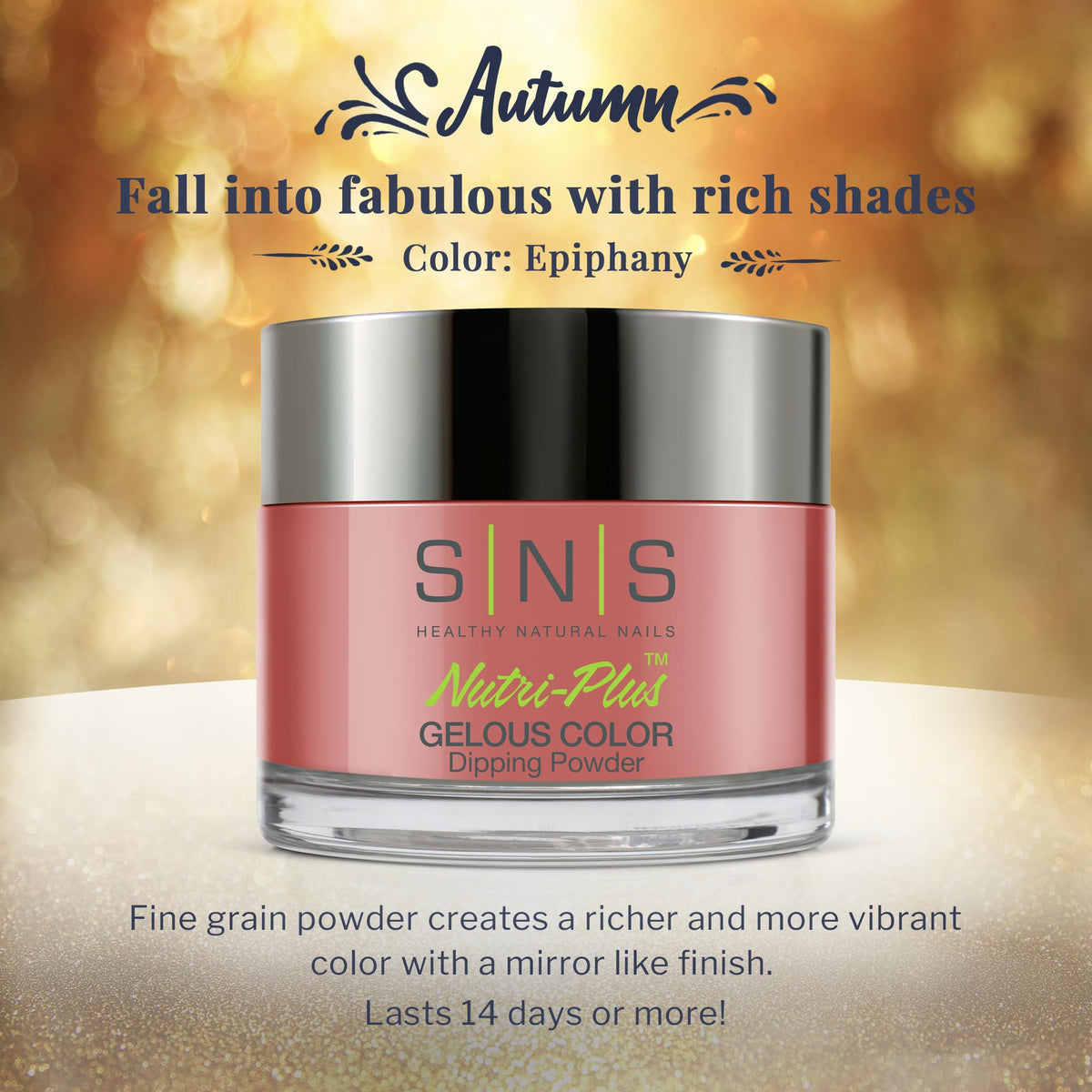 SNS Nail Dip Powder, Gelous Color Dipping Powder, Fairy Dust (Wine/Purple)