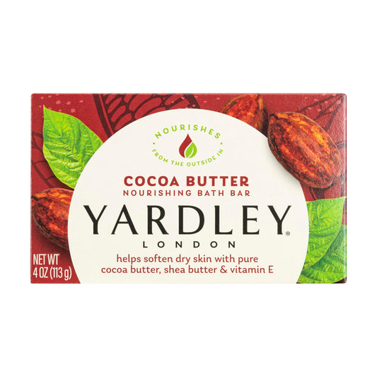 Yardley London Nourishing Bath Soap Bar Cocoa Butter, Helps Soften Dry Skin with Pure Cocoa Butter, Shea Butter & Vitamin E, 4.0 oz Bath Bar, 1 Soap Beauty & Personal Care YARDLEY LONDON
