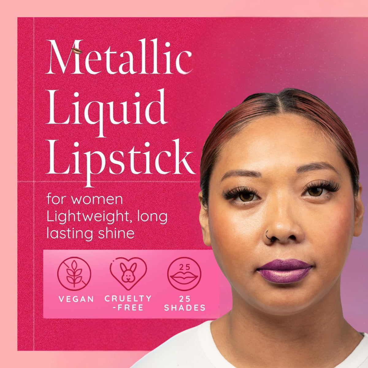 Aromi Sugared Mauve Metallic Liquid Lipstick, Purple Pink Lip Color with Shimmery Finish, Raspberry Mulberry Shade, Long-Lasting, Handmade (Sugared Beauty & Personal Care Aromi