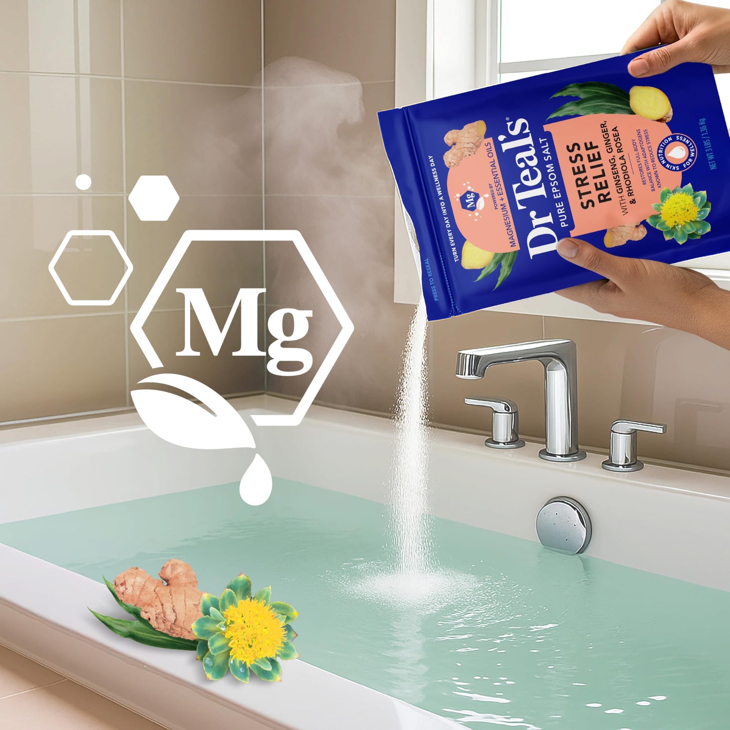 Dr Teal's Epsom Salt Magnesium Soak, Stress Relief with Essential Oils, 3 lbs Beauty and Personal Care Dr Teal's