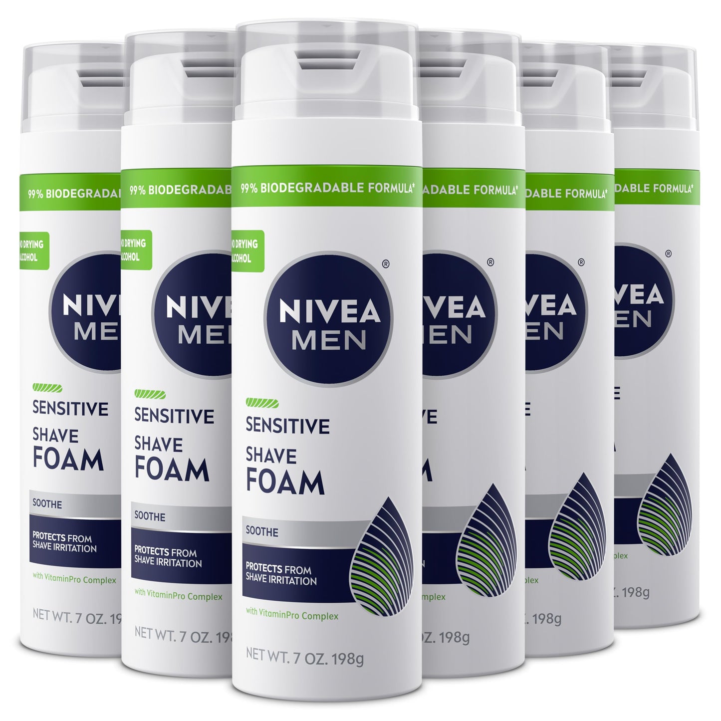 NIVEA MEN Sensitive Shave Foam with Vitamin E, Soothing Chamomile and Witch Hazel Extracts, 6 Pack of 7 Oz Cans Beauty & Personal Care Beiersdorf