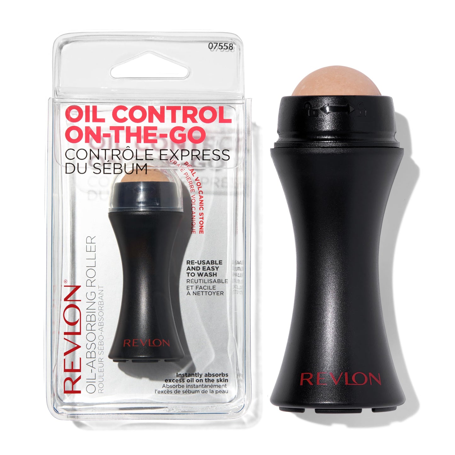 Revlon Face Roller, Oily Skin Control for Makeup, Oil Absorbing, Volcanic Reusable Facial Skincare Tool, Stocking Stuffer for Women & Men, 1 count Beauty & Personal Care REVLON