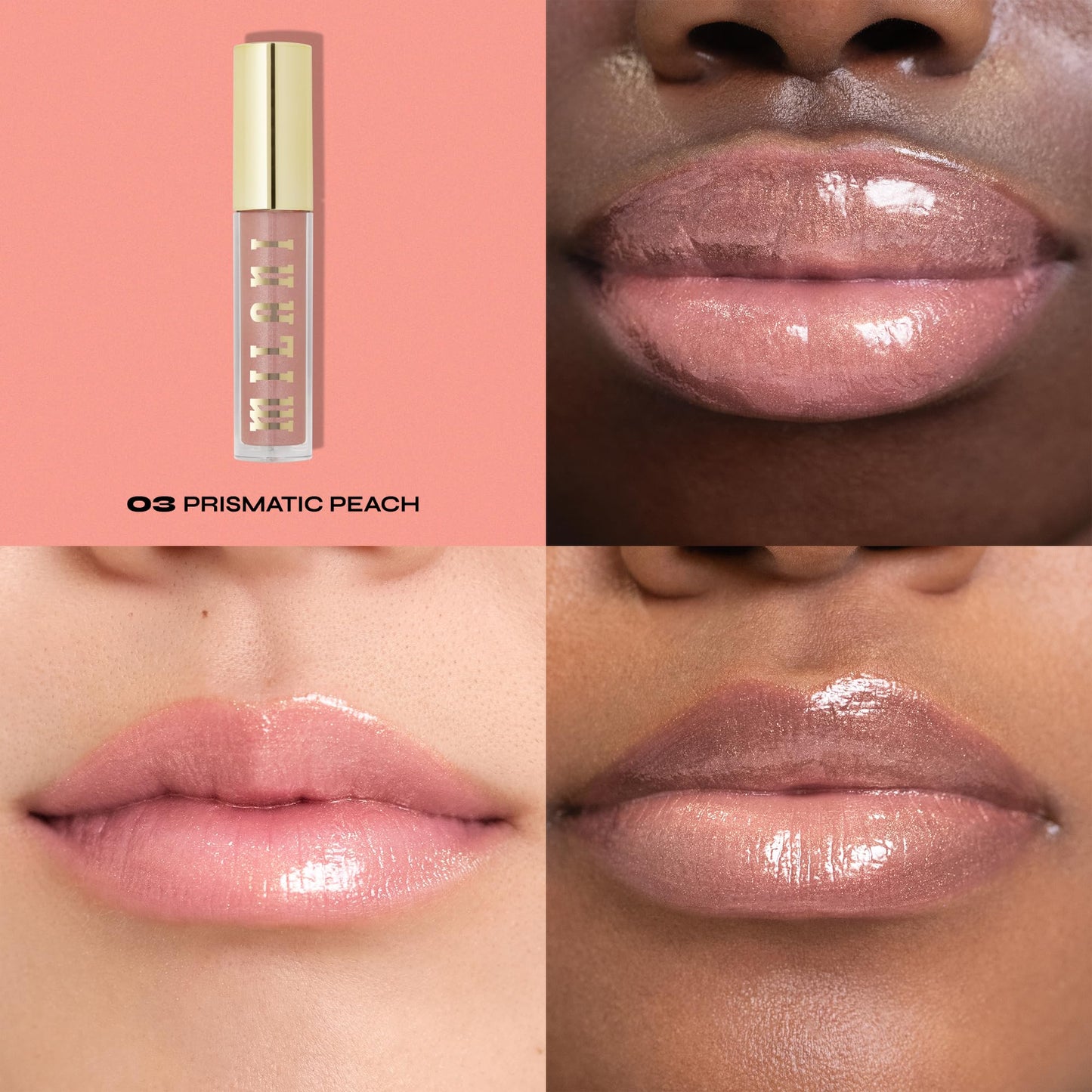 Milani Lip Gloss, Keep It Full Nourishing Lip Plumper with Hyaluronic Acid & Peptides for Soft, Fuller-Looking Lips (0.13 Fl. Oz.) Prismatic Peach Beauty & Personal Care Milani