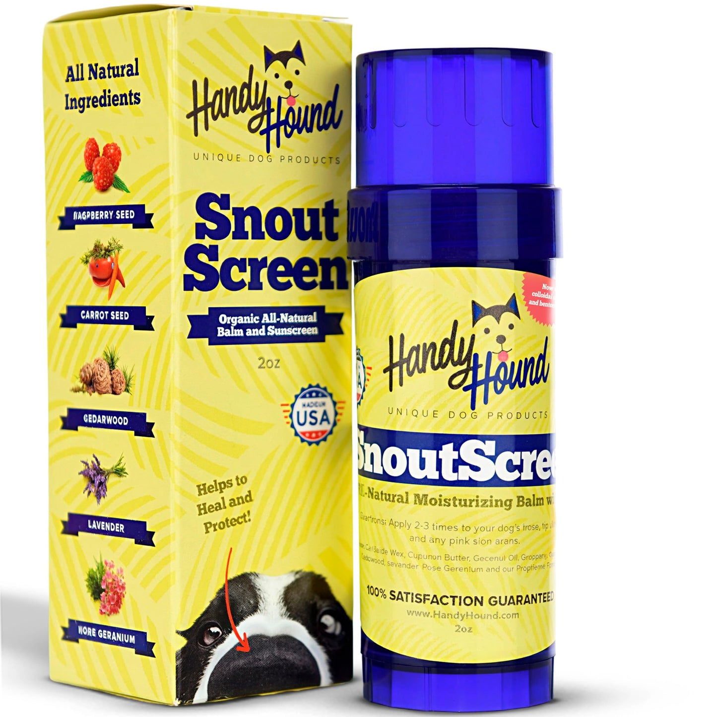 Handy Hound SnoutScreen Dog Nose Balm and Paw Balm, Moisturizing Formula for Dry or Cracked Noses, Vet Recommended, Made in USA, Protects Against UVB Beauty & Personal Care Handy Hound