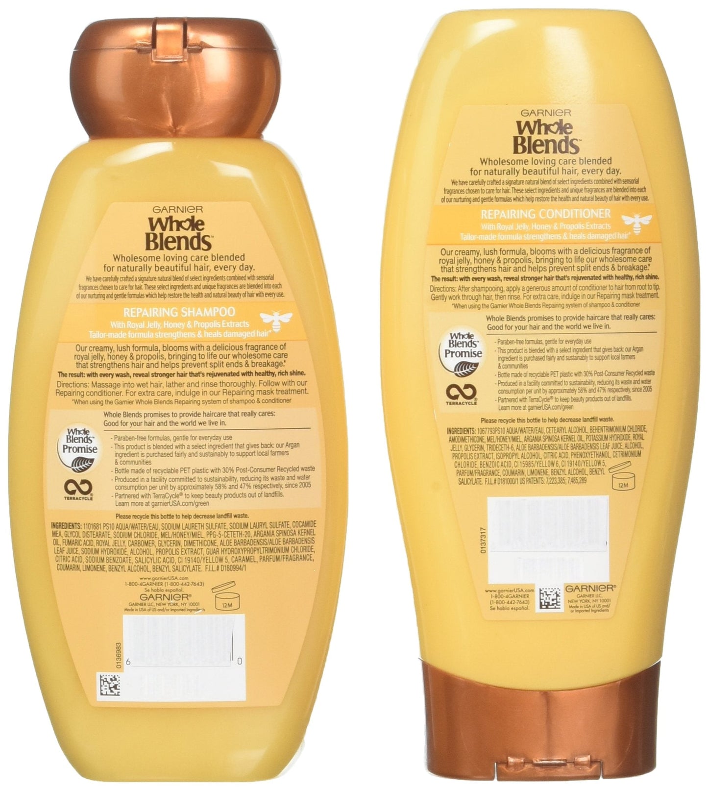 Garnier Whole Blends Honey Treasures Shampoo and Conditioner 12.5 Ounces each Beauty & Personal Care Garnier