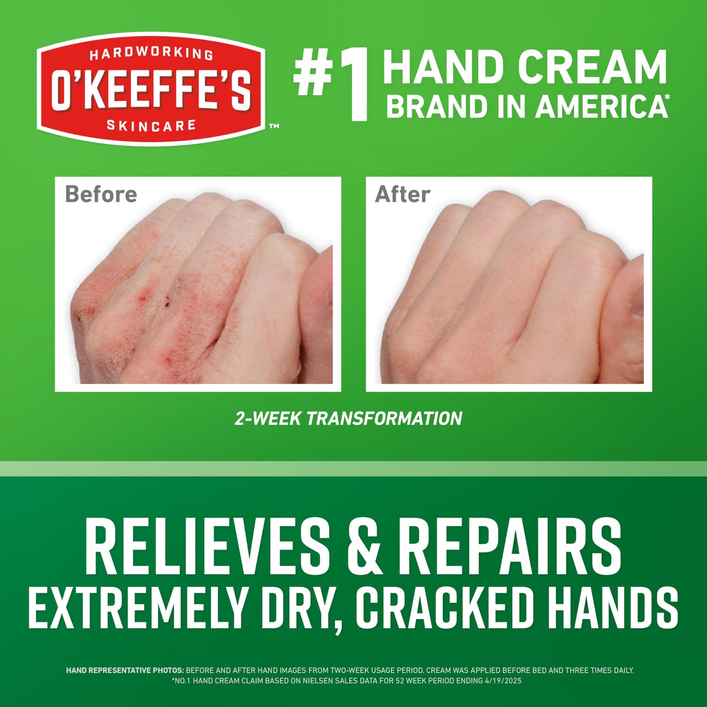 O'Keeffe's Working Hands Hand Cream for Extreme Dryness - 7 oz Tube (1 Pack) - Repairing Skincare for Cracked, Dry Hands Beauty & Personal Care O'Keeffe's