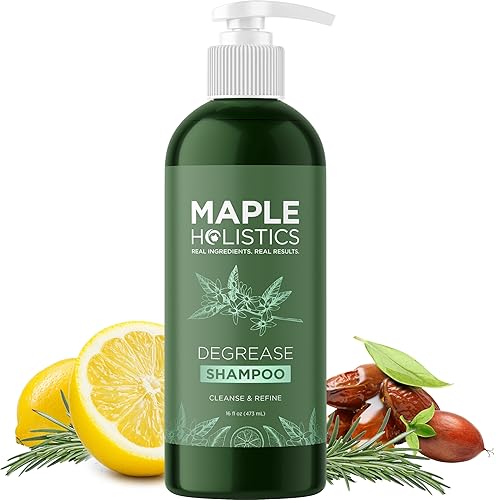 Clarifying Shampoo for Oily Hair and Scalp - Degrease Deep Cleansing Shampoo Build Up Remover with Rosemary Oil for Greasy Hair & Scalp - Vegan Color Beauty & Personal Care Maple Holistics