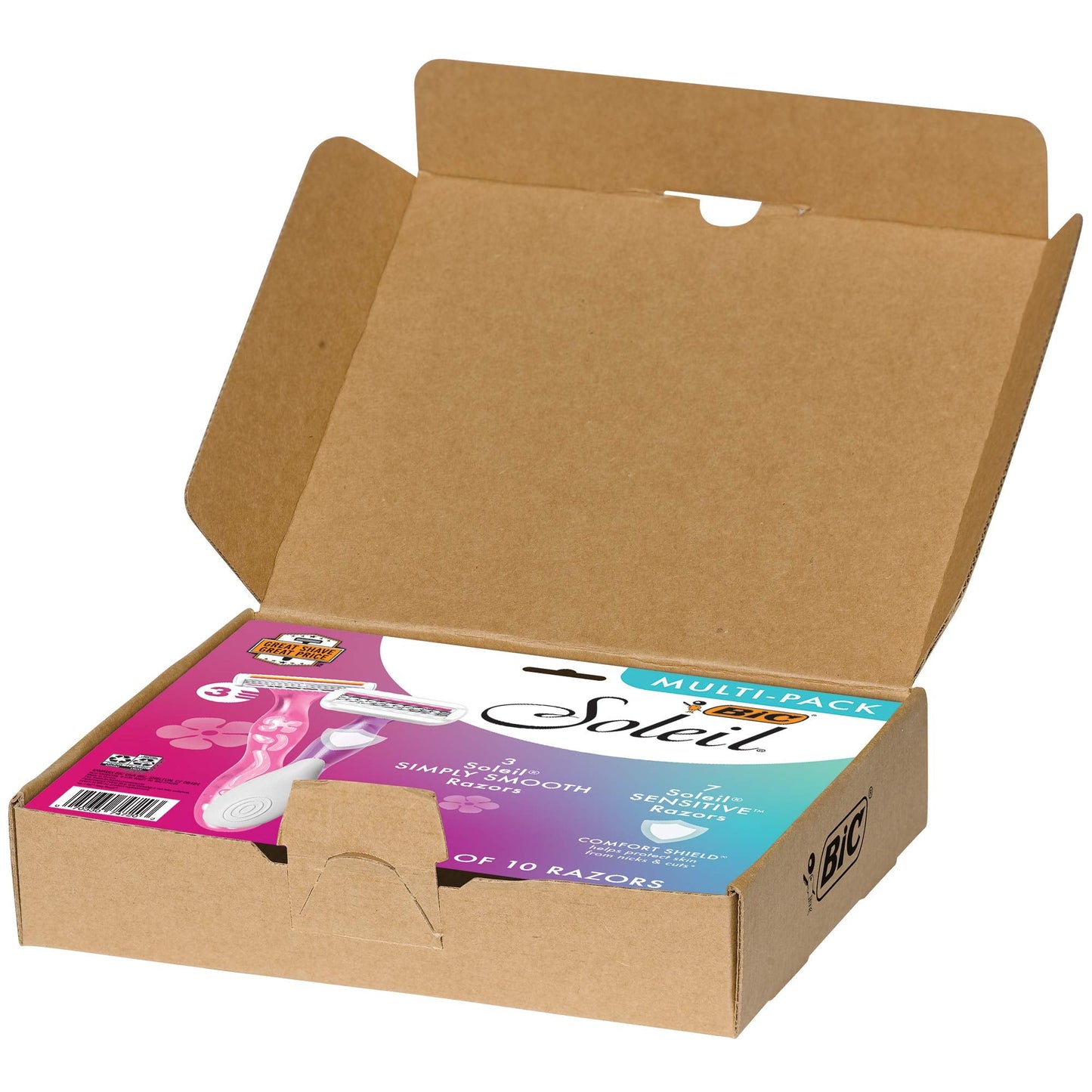 BIC Soleil Simply Smooth Women's Disposable Razors; 3 Blades With Moisture Strip For a Silky Smooth Shave; 10-Count Beauty and Personal Care BIC