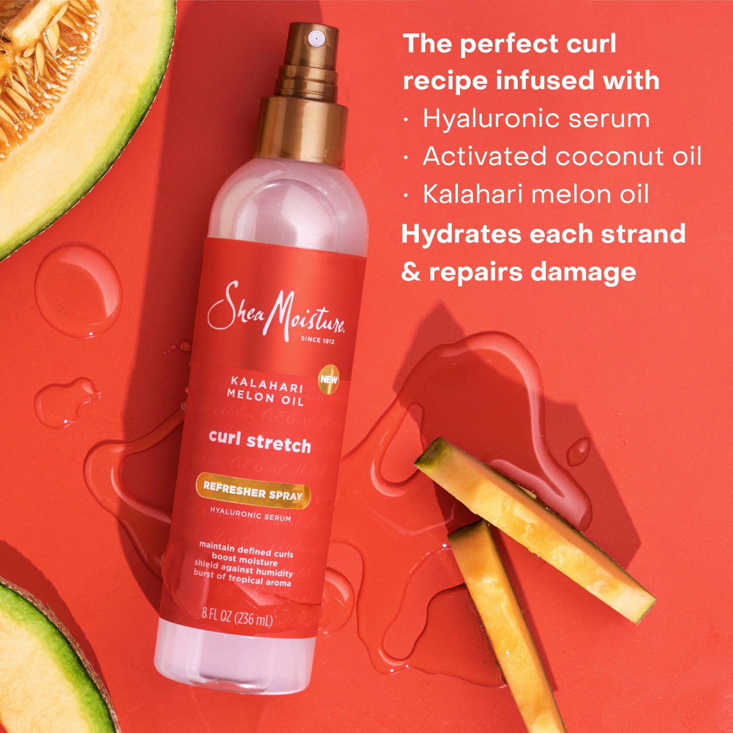 SheaMoisture Curl Stretch Refresher Spray Kalahari Melon Oil and Marula Oil Between Wash Style Stretcher Boosts Hydration, Fights Humidity and Frizz Beauty & Personal Care Shea Moisture