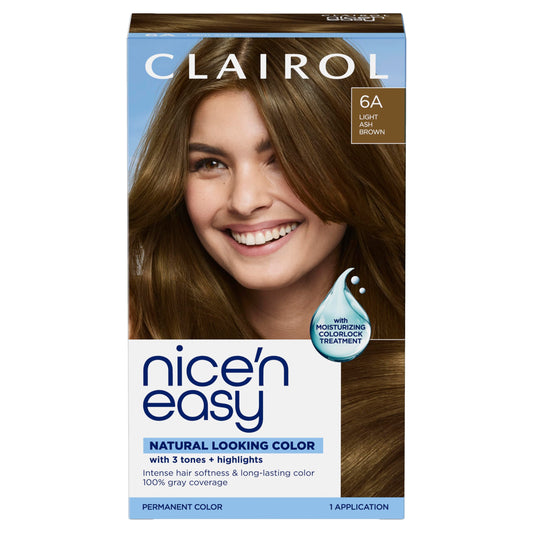 Clairol Nice'n Easy Permanent Hair Dye, 6A Light Ash Brown Hair Color, Pack of 1 - Packaging May Vary Beauty & Personal Care Clairol