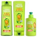 Garnier Fructis Sleek & Shine Shampoo, Conditioner + Leave-In Conditioer Set for Frizzy, Dry Hair, Plant Keratin + Argan Oil (3 Items), 1 Kit Beauty & Personal Care Garnier