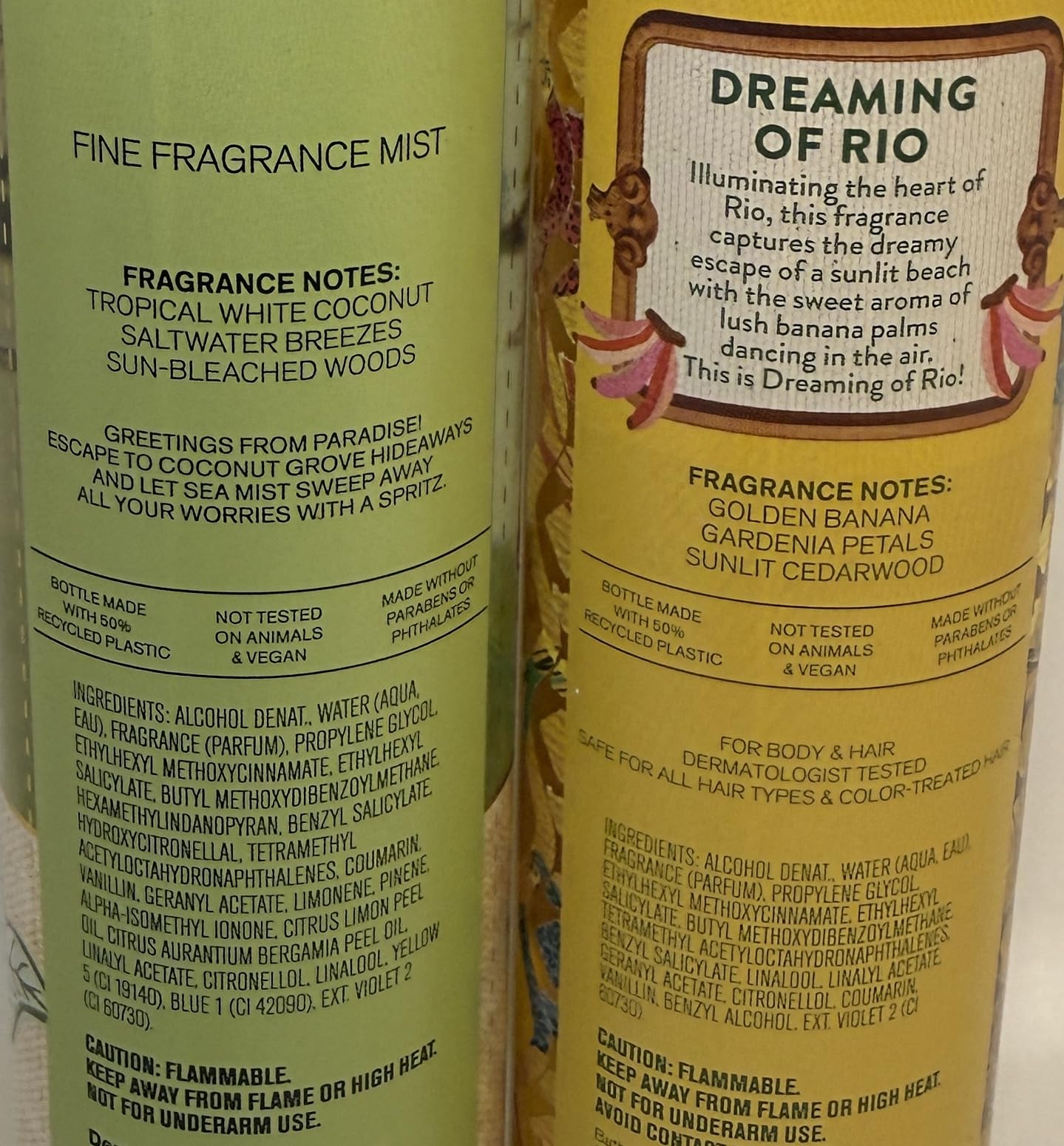 Bath & Body Works Fine Fragrance Mist Set of 2 - Waikiki Beach Coconut & Dreaming of Rio - Tropical Coconut Body Spray Bundle Beauty & Personal Care Bath & Body Works