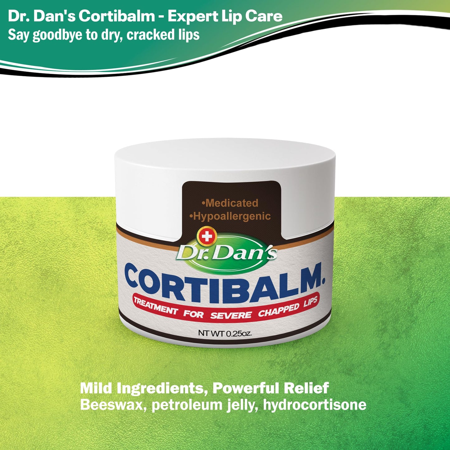Dr. Dan's Cortibalm Jars-3 Pack- for Dry Cracked Lips - Healing Lip Balm Jar for Severely Chapped Lips - Designed for Men, Women and Children - Beauty and Personal Care Dr. Dan's