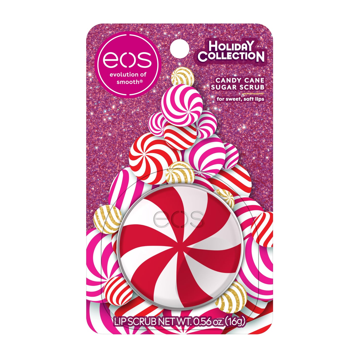 eos Holiday Lip Scrub Exfoliator- Candy Cane Sugar Scrub, Limited-Edition Moisturizing Lip Treatment, Stocking Stuffers, 0.56 oz Beauty and Personal Care eos