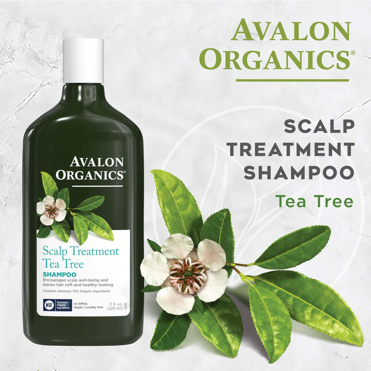 Avalon Organics Scalp Treatment Tea Tree Shampoo, Encourages Scalp Well-Being and Leaves Hair Soft, 11 Fluid Ounces Beauty & Personal Care Avalon Organics