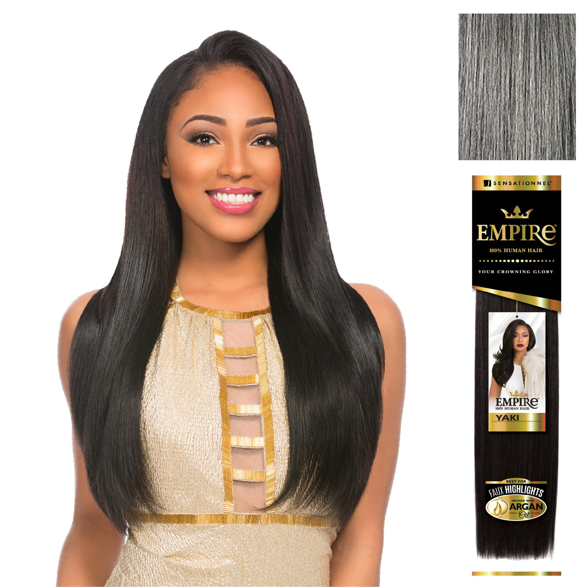 Sensationnel Empire Yaki Human Hair,1 Pack 12 inch, M51