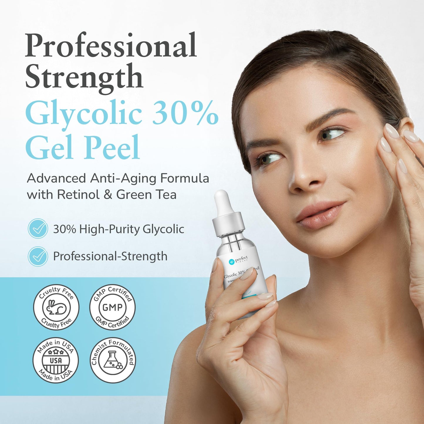 Glycolic Acid 30% Gel Peel - Enhanced with Retinol and Green Tea Extract (Professional Chemical Peel)- 1 fl oz 30mL Beauty & Personal Care Perfect Image