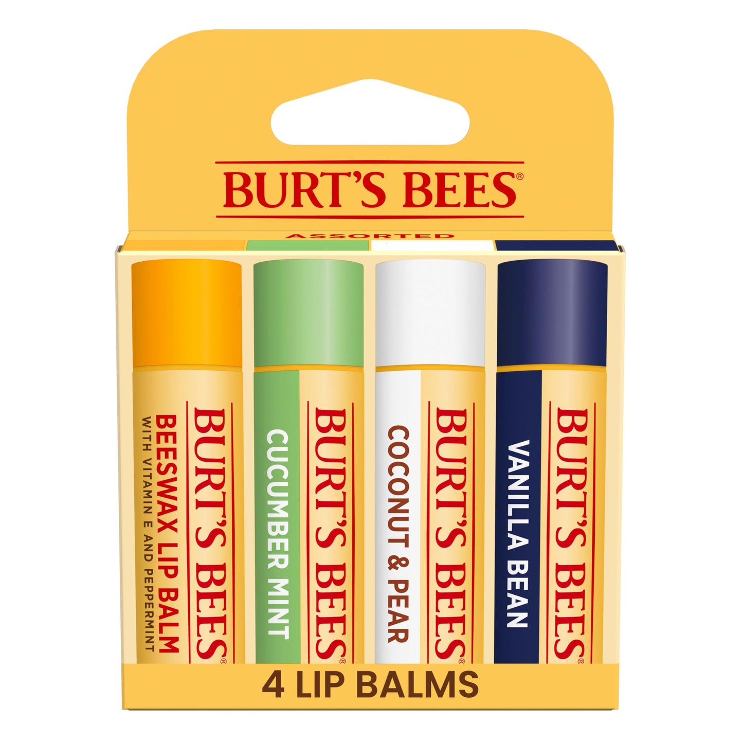 Burt's Bees 100% Natural Moisturizing Lip Balm, Multipack - Original Beeswax, Cucumber Mint, Coconut & Pear and Vanilla Bean with Beeswax & Fruit Beauty & Personal Care Burt's Bees