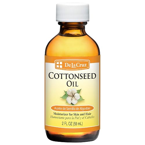 De La Cruz Cottonseed Oil - Moisturizer for Skin and Hair - Multipurpose Carrier Oil - 2 Fl OZ (1 Bottle) Beauty & Personal Care De La Cruz