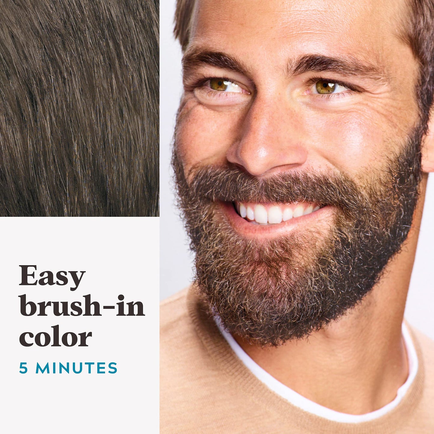 Just For Men Mustache & Beard, Beard Coloring for Gray Hair with Brush, With Keratin Biotin Aloe and Coconut Oil for Healthy Facial Hair - Medium-Dark Beauty & Personal Care Just for Men