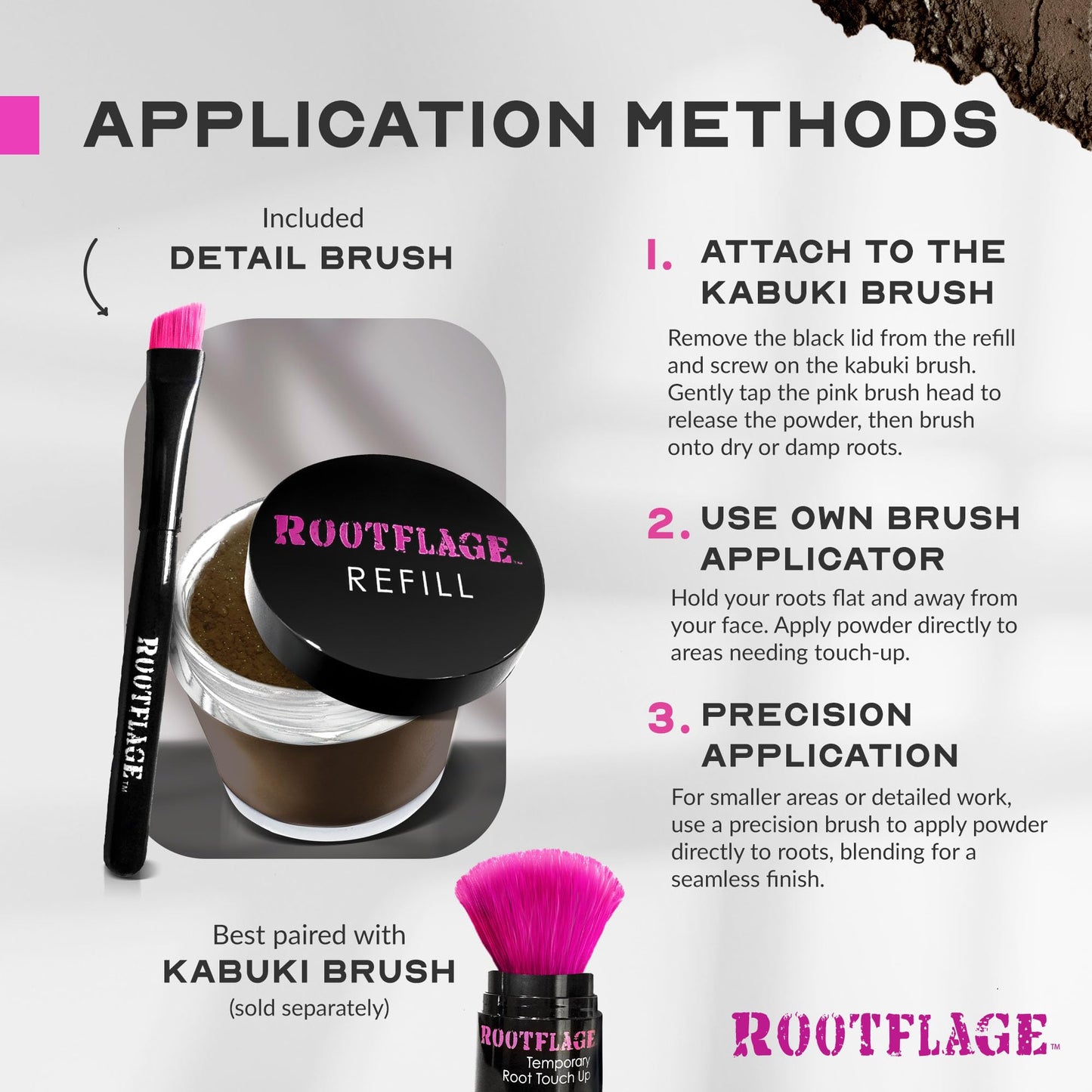 Rootflage Temporary Root Touch Up Refill (Basic Brown) Beauty & Personal Care Rootflage