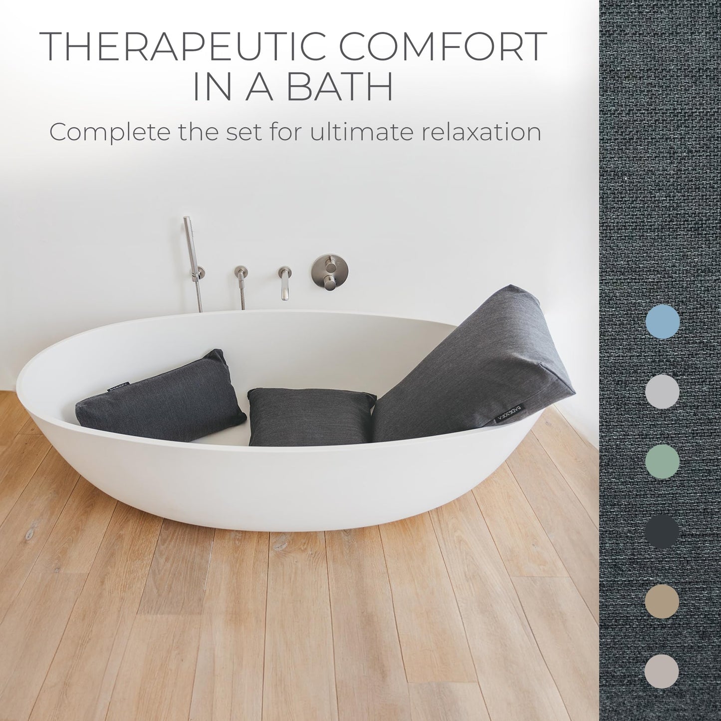 BADESOFA® Luxury Bathtub Seat Cushion - Bath Pillow for Tub, Quick-Dry & Washable, Non-Slip Weighted Tub Pillow, Home Spa Accessoire for Bathtub & Hot Beauty and Personal Care BADESOFA