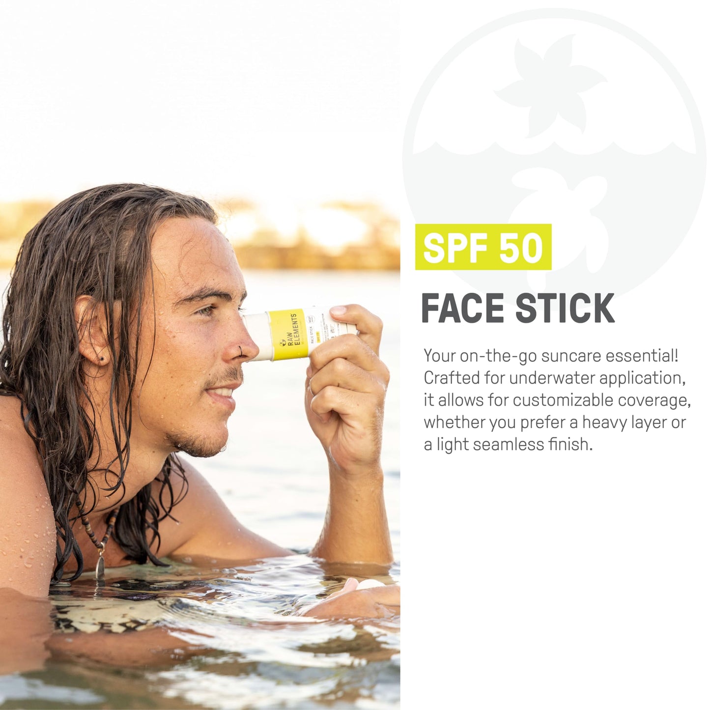 Raw Elements Face Stick SPF 50 All-Natural Mineral Sunscreen - Reef Safe, Water Resistant, Broad Spectrum UVA/UVB Protection, Safe For All Ages Beauty & Personal Care Raw Elements