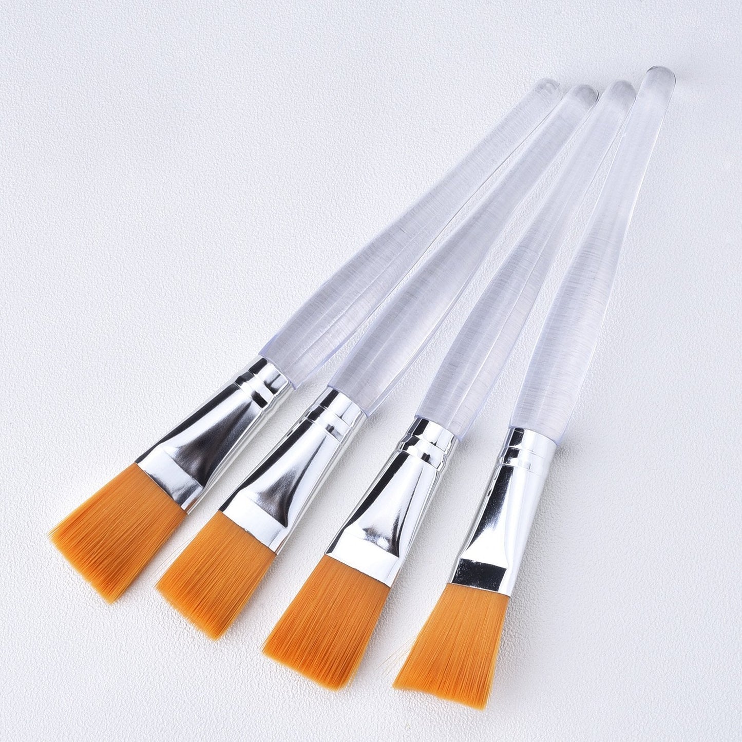 Facial Mask Brush Makeup Brushes Cosmetic Tools with Clear Plastic Handle, 5 Pack (Silver with Yellow Brush) Beauty & Personal Care Mudder
