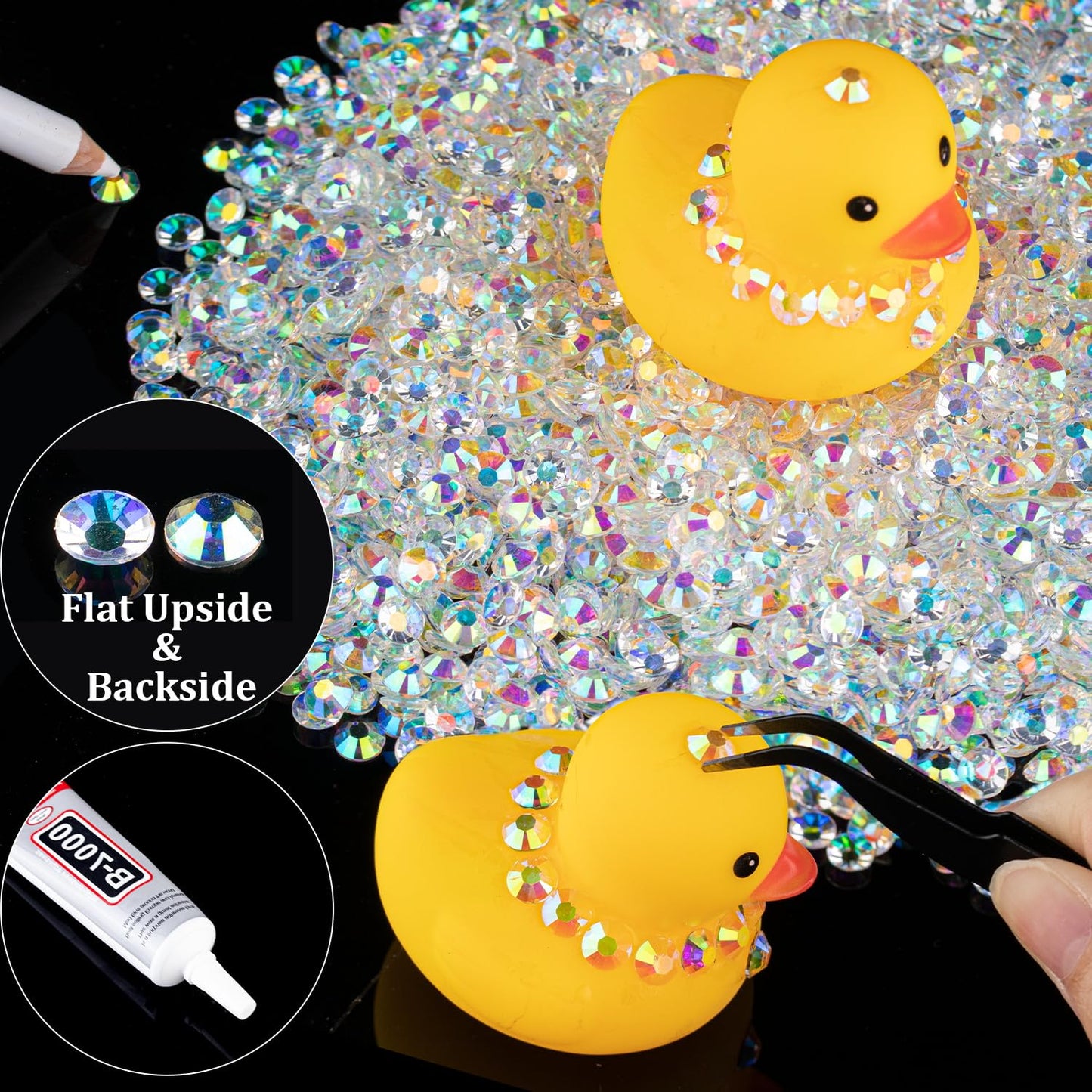 4000pcs 4mm Resin Rhinestones Bulk, Transparent AB Flatback Round Jelly Rhinestones Bedazzling Non Hotfix Crystal Gems Large Quantity Wholesale Beauty & Personal Care BELLEBOOST