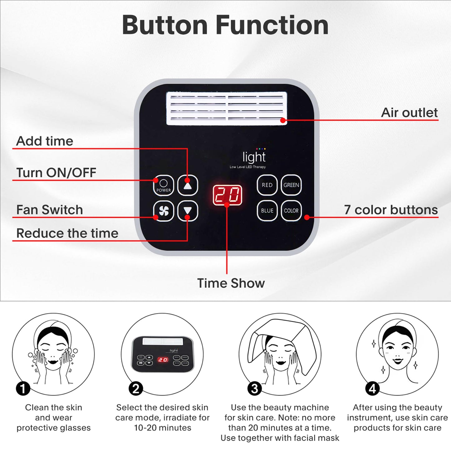 Red-Light-Therapy-for-Face, 7 Color Light Therapy LED Face Mask SPA Equipment Beauty & Personal Care LOUDYKACA
