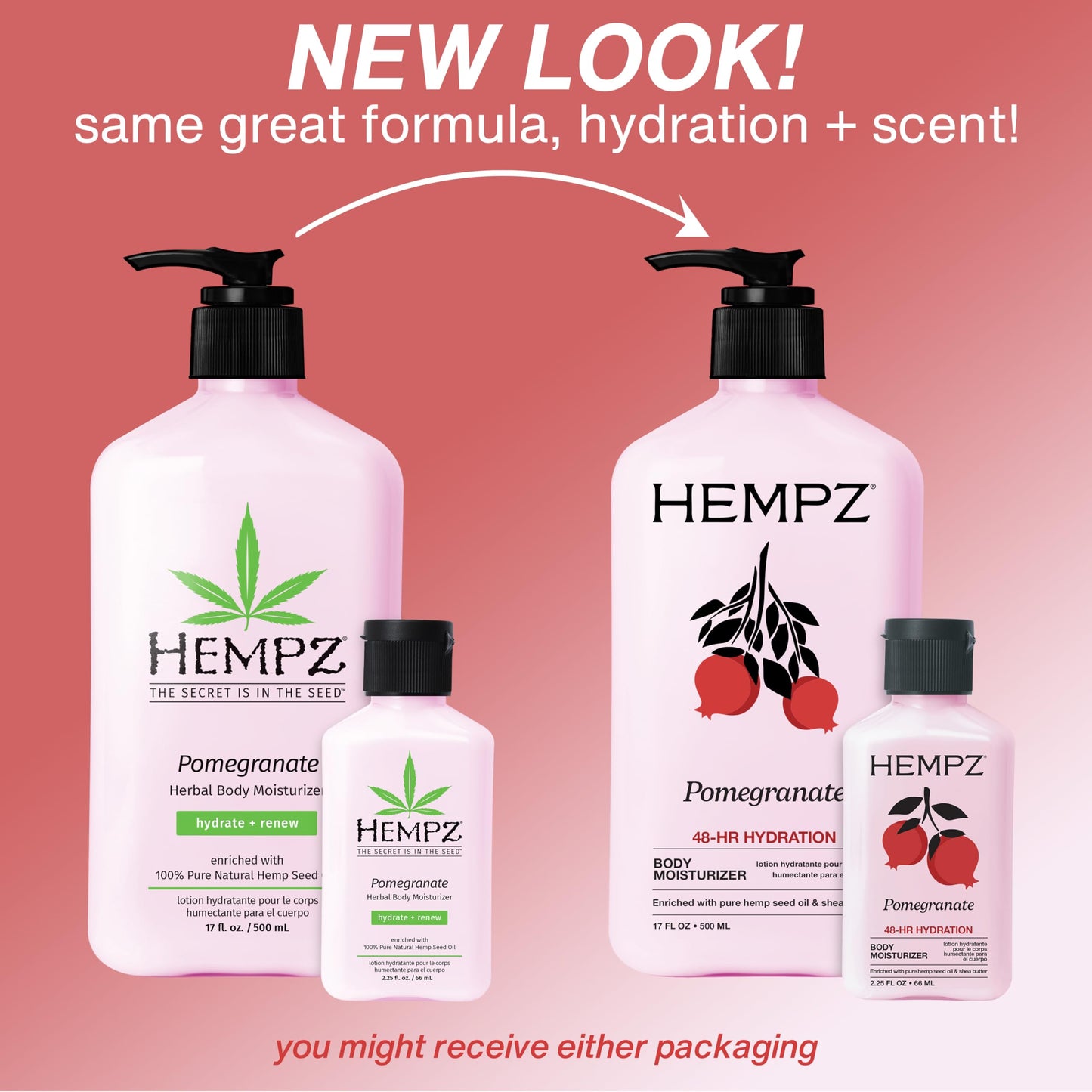 HEMPZ Pomegranate Body Lotion - Bright Citrus - Daily Moisturizing Cream - 17oz Beauty & Personal Care Hempz