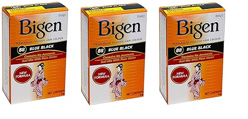Bigen Permanent Powder Hair Color 88 Blue Black 1 ea (Pack of 3) Beauty & Personal Care Bigen