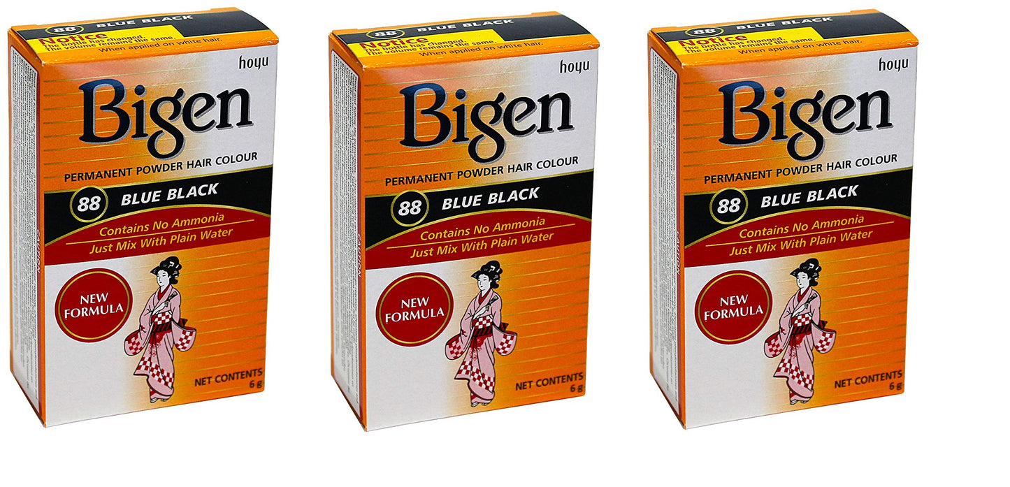 Bigen Permanent Powder Hair Color 88 Blue Black 1 ea (Pack of 3) Beauty & Personal Care Bigen