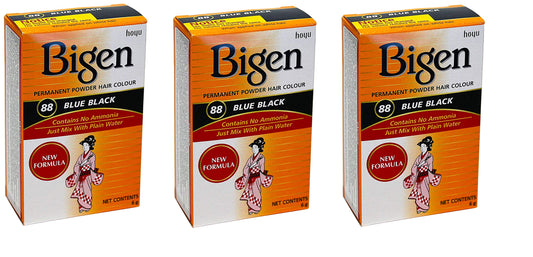 Bigen Permanent Powder Hair Color 88 Blue Black 1 ea (Pack of 3) Beauty & Personal Care Bigen