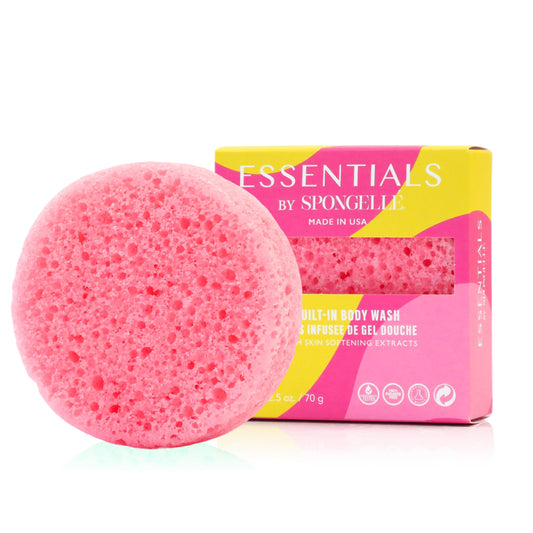 Spongelle Rosé Essentials Body Buffer - Bath & Shower Loofah for Women - Cleanse, Exfoliate, Massage, & Nourish in one Easy Step - Cruelty-Free Beauty and Personal Care SPONGELLÉ