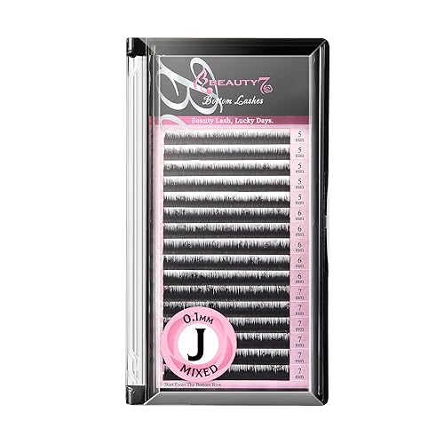 Beauty7 Mixed Volume Under Bottom Lower Individual False Eyelash Extension Tray Matte Synthetic Mink Curl J 0.1mm Thickness 5/6/7mm Length Beauty & Personal Care Beauty7